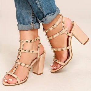 Lulu’s studded ankle strap heels